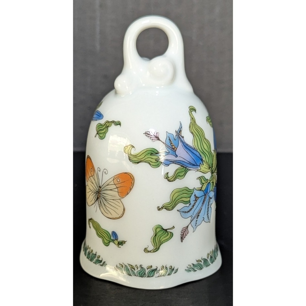 VTG Hutschenreuther German Porcelain Bell Stamped & Dated 1981 Floral Pattern